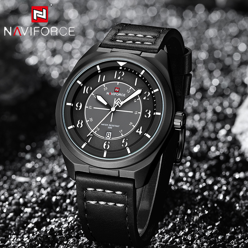 Leather Watch Band Men - NAVIFORCE Heren Quartz Horloge 3ATM Waterdicht