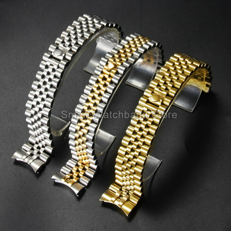 Rolex Watch Datejust - Gepolijste, flexibele, ergonomische, gebogen, comfortabele horlogeband