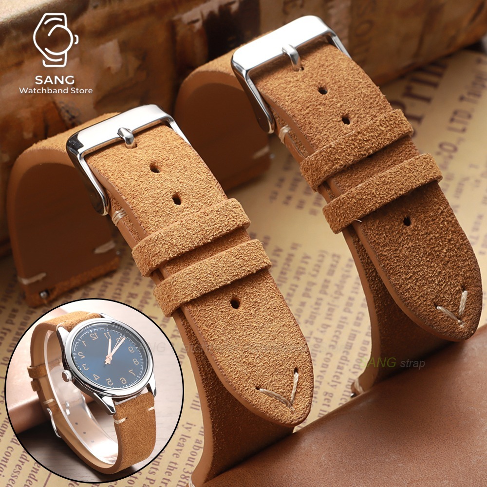 Suede Strap Watch - 14/16/18/19/20/21/22mm snelspanner suède band kalfsleren horlogeband