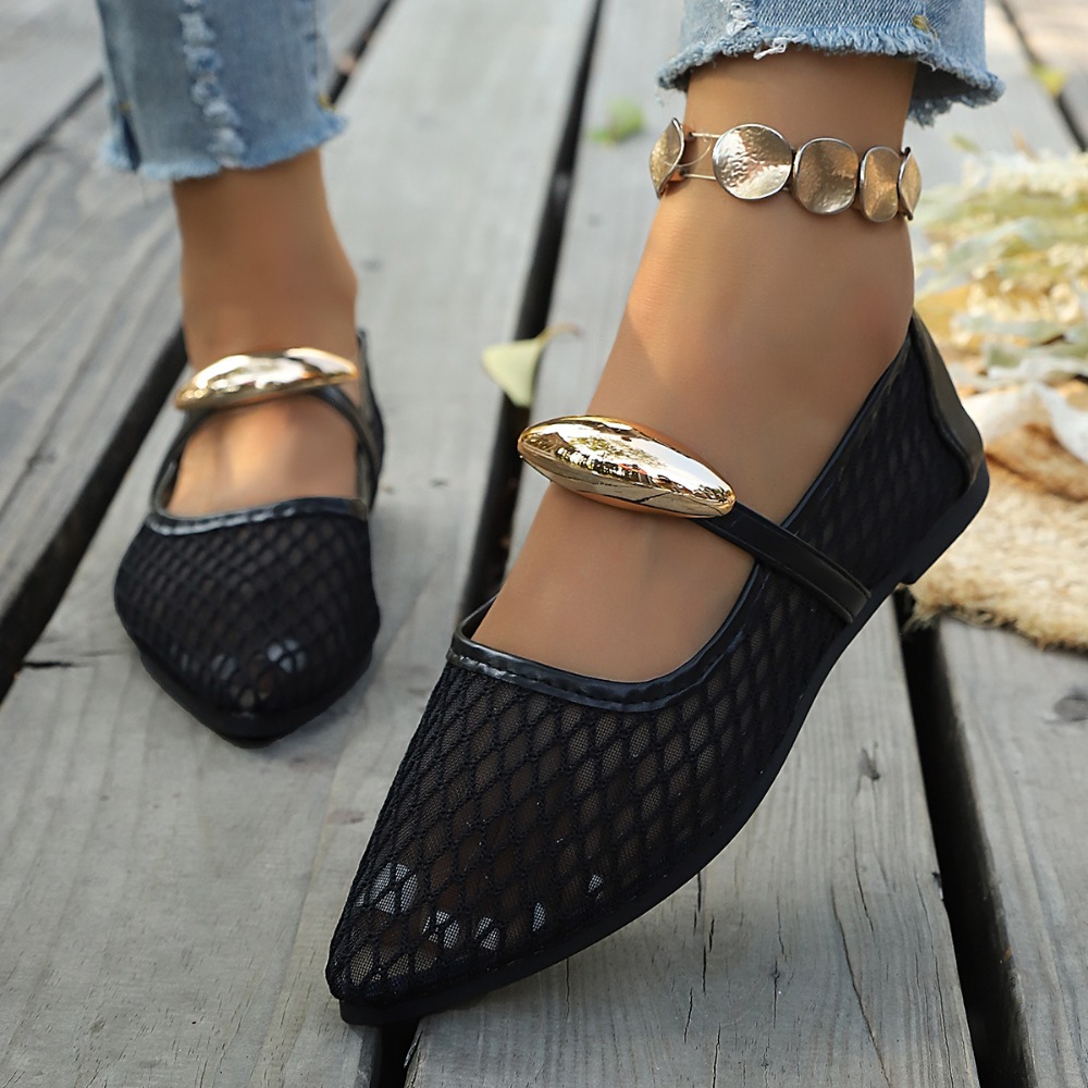 Dames Mesh Mary Jane Flats, Sp - Mesh Strap Metal recensie en prijs