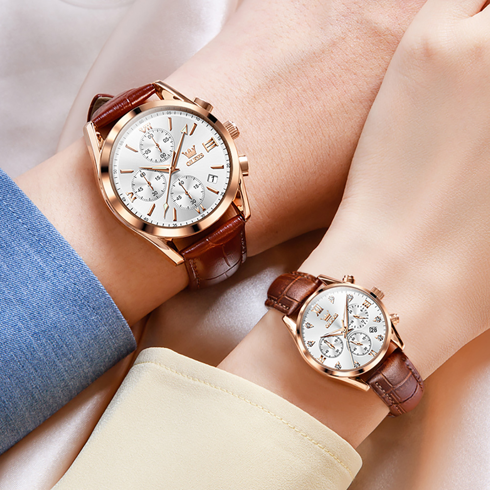 Olevs Paar Horloge Voor Mannen - Leather Watch Band Men recensie en prijs