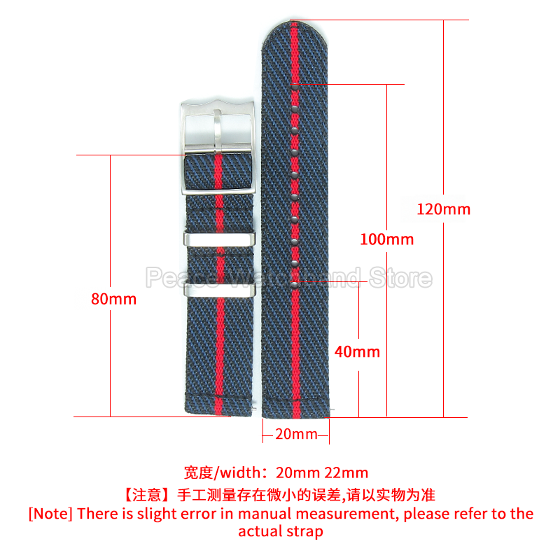 20 22 mm kaki blauw rood nylon - Nato Strap Nylon recensie en prijs
