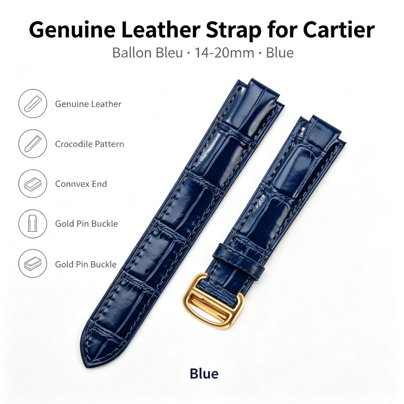14-20mm Echt Lederen Band voor - Cartier Watch Ballon Bleu recensie en prijs
